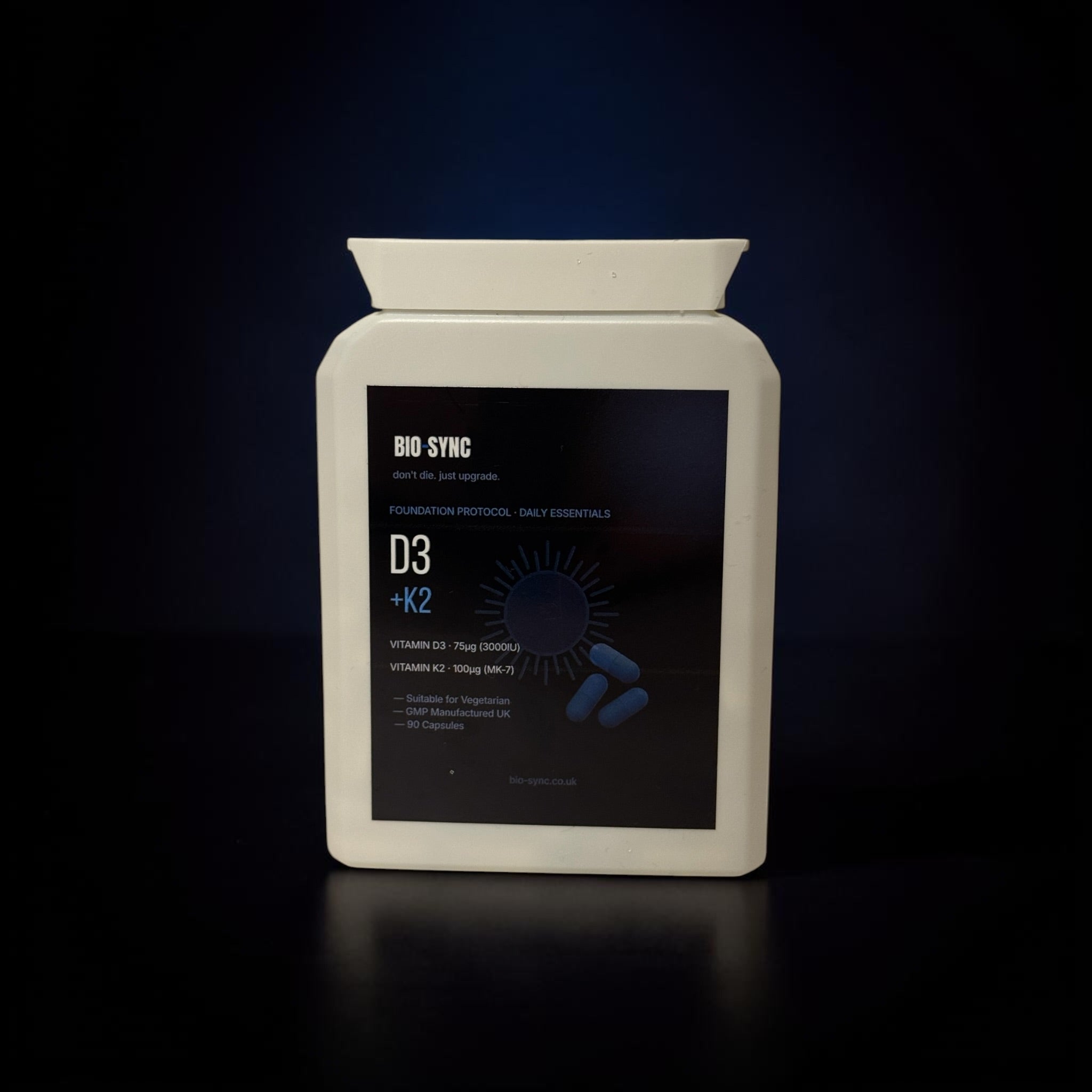 D3 + K2 | Vitamin D3 3000IU & Vitamin K2 100μg MK-7 | 90 Capsules